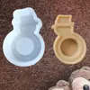 Molde para Vela Aromática con Forma de Muñeco de Nieve y Ciervo Navideño Molde de Silicona para Mousse de Chocolate Molde de Yeso Aromático