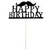Decoración tarta de cumpleaños fiesta niño tarta de cumpleaños inserción tarjeta barba feliz cumpleaños Día del Padre rápido