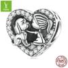 Prata Ziyun original menina e pet diy pulseira contas bonito coração quente s925 contas de prata contas soltas