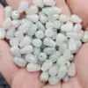 Jade Bashan Material Gota de Agua Jade Perlas Dispersas Frijoles Blanco Confuciano Agujero Pasante Pulsera Gota de Agua Collar Pendientes Accesorios
