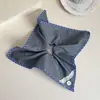 Azul Retro Xadrez Grande Hu e Anéis de Cabelo Gris Miu Renda de Alta Qualidade Quadrado Corda de Cabelo para Rabo de Cavalo