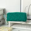 Bolsa de Papelería para Estudiantes de Gran Capacidad con Patrón Geométrico Acolchado, Estuche para Lápices, Color Sólido, Bolsa de Almacenamiento Simple, Caja de Papelería, Estilo Nuevo