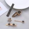 Clip elegante de palabra con forma geométrica de diamantes de imitación europeos y americanos, incrustado de diamantes, versátil, con diamantes de colores, para flequillo lateral, horquilla de cristal BB con diamantes completos