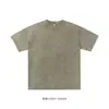 Atacado de Comércio Exterior 250g Algodão Puro Estonado Camiseta de Manga Curta Retrô Americana Juvenil Impressão Direta com Tinta Branca Camiseta Lavada