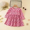 Comercio exterior Primavera y Otoño nuevo vestido para niñas vestido infantil de manga larga estampado vestido de princesa coreana vestido estilo occidental para niña pequeña