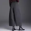 Calça Reta Elegante com Textura da Moda Feminina 2026 Outono/Inverno Nova Cintura Alta Solta Cropped Calça com Cinto Versátil Casual