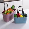 Cesta de almacenamiento de compras de moda para salir, cesta portátil de gran capacidad para el hogar, cesta de picnic de plástico con resorte para salidas.