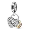 Transfronterizo Nuevo Pandora 2025 Exportación Aleación Cuentas Corazón Grande y Pequeño Candado Pulsera DIY Accesorios Joyería