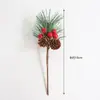 Promoção Quente Árvore de Natal Mini de 16cm Caixa de Presente Saco de Papel Decorativo DIY Haste Fruta Vermelha Agulha de Pinho PVC Inserção de Agulha de Pinho