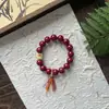 Pulsera Súper Valor Serie Floral de Cristal Dulce y Soñadora, Pulsera de Regalo Estilo Palacio Noche Roja Puesto del Mercado para Novia