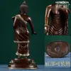 Nepal bronce tallado a mano de pie Sakyamuni adornos de Sakyamuni de pie para adoración en casa 5 pulgadas
