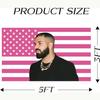 Drake Bandera 3x5 pies Bandera Americana Rosa Tapiz Divertido Póster de Tío Tela de Fondo Decorativa Pancarta