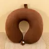 Almohada de Espuma Viscoelástica de Color Sólido en Forma de U, Almohada Redonda de Viaje para el Cuello, Almohada de Espuma Viscoelástica en Forma de U al por Mayor con Impresión de Logo