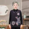 Chalecos de primavera y otoño para mujeres de mediana edad y mayores, estilo chino tradicional con cierres de botones, chalecos elegantes para que madres y señoras mayores los usen como prenda exterior.