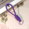 Cordón Corto de Color Bloqueado con Nudo, Llavero de Correa Trenzada para Teléfono, Correa Colgante Portátil Anti-Pérdida