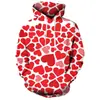 Venta Caliente Transfronteriza Impresión Digital 3D Día de San Valentín Amor de Pareja Suéter de Manga Larga para Hombre Estilo Europeo y Americano Sudadera de Moda