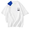 Camiseta versátil de manga corta de seda de leche para verano para hombres y mujeres, tops sencillos de moda para parejas con estampado de imagen de dibujos animados