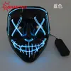 Máscara luminosa de Halloween cara en V vendetta máscara de horror led mascarada accesorios para animar máscara de mueca EL