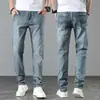 Jeans masculinos de alta qualidade, corte reto, slim fit, novos para primavera/outono de 2026, calças casuais masculinas Xintang, calças de primavera azul escuro