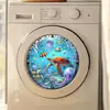 BRUP Calcomanías para Electrodomésticos Estilo Marino Porthole Submarino Azul Tortuga Pulpo Lavadora Calcomanías Decorativas BR2449C