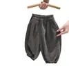 Calças Infantis para Meninos e Meninas, Roupas de Outono e Inverno, Novo Estilo 2025, Calças Casuais Estilosas, Calças de Veludo da Moda para Bebês