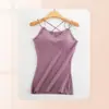 Outono Inverno Cruzado Sutiã com Renda Acolchoada Quente Camisola Peça Única Camada Base Sem Costura Top Colete Leve Aquecimento
