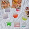 Em Estoque Envio Direto Acrílico Transparente Gradiente Glitter Chaveiro DIY Pingente Pequeno Bandeja de Acrílico Presente Artesanal