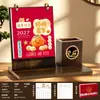 2027 Portalápices de Madera Calendario Personalizado Arte de Hierro Calendario Mensual Personalización Empresarial Impresión Publicitaria Regalo Empresarial