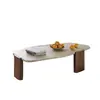 Mesa de centro estilo wabi-sabi com formato irregular, feita de travertino, para uso doméstico na sala de estar, mesa criativa de placa de rocha, mesa de chá, adequada para pousadas, hotéis e áreas de recepção