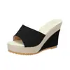 Moda Verão 2026 Jeans Salto Ultra Alto Novas Chinelos Plataforma para Mulheres, Slip-Ons Versáteis Antiderrapantes de Solado Grosso para Uso Externo