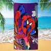 Toalla de playa Marvel Spider-Man de exportación transfronteriza, microfibra ultrafina, doble cara, absorbente, toalla de baño de playa de dibujos animados para niños
