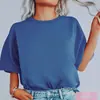 Moda Nuevo Pulóver de Cuello Redondo Europeo y Americano Camisetas Lisas para Hombre y Mujer Tops Casuales de Manga Corta Exportación Transfronteriza Aliexpress