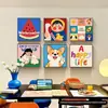 Pintura Decorativa Restaurante Dopamina Estilo Nuevo 2026 Divertido Dibujo Animado Pintura Colgante de Pared para Comedor Pintura Combinada de Arte Creativo