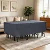 Funda impermeable, a prueba de polvo y a prueba de sol para mesa de exterior de tela Oxford engrosada 210D, para proteger muebles de exterior