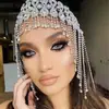 Sombreros de venta cruzada más vendidos, populares en Europa y América, accesorios de sombrero de malla multicapa con pedrería brillante para bodas de novia