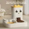 Dispensador de Alimentos y Agua para Mascotas 2 en 1 por Gravedad para Gatos Perros - Estación de Comida para Gatos de Gran Capacidad con Bebedero, Apta para Viajes