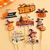 Caixa de Almoço de Polpa de Halloween Decoração de Bolo Fantasma Engraçado Demônio Abóbora Pom-pom Chapéu Pequeno Acessórios de Inserção