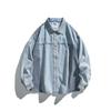 Ru-Meng-Japanese cityboy lapela lavado camisa jeans masculina e feminina manga comprida material de ortografia jaqueta de perfil superior antigo