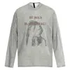 Camiseta de Manga Larga con Cuello Redondo y Estampado de Letras Yipinjia para Hombre Estilo Unisex de Primavera Marca de Moda Americana Camiseta Básica Top