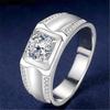 Anillo Abierto de Diamante de Alta Gama y Moda, Temperamento, Circonita Micropavé, Anillo para Hombre, Joyería Popular Transfronteriza Europea y Americana al Por Mayor