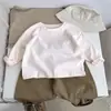Nova Camisa de Algodão de Manga Longa para Meninos e Meninas - Camada Base de Cor Sólida de Alta Qualidade para Primavera e Outono