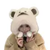 Novo chapéu de pelúcia fofo estilo coreano com orelhas de urso para mulheres, perfeito para outono e inverno, espessado para aquecimento, à prova de vento e protetor de orelhas, ideal para ciclismo