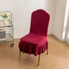 Funda elástica para silla de banquete transfronteriza con falda, funda de silla grande curva de cobertura total, funda a prueba de polvo para respaldo, funda de silla integrada
