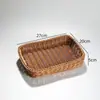 Cesta Criativa para Lanches e Sobremesas de Restaurante KTV Cesta para Batatas Fritas Cesta de Armazenamento de Mesa Pequena Cesta de Frutas Pequena Trançada em Rattan Sintético Cesta de Armazenamento Trançada