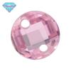 Huagang gema duplo furo redondo rosa dupla tartaruga superfície zircão pedra nua treliça superfície artificial sintética gema perfuração