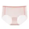 Calcinhas Femininas Antibacterianas 10A, Cuecas de Seda Sem Costura de Verão, Calcinhas Femininas Respiráveis de Seda Gelada de Secagem Rápida de Cintura Média