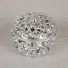 Caixa de Armazenamento Vazada com Rosa Tridimensional Estilo Retrô Cor Dourada Prateada Galvanizada Caixa de Doces de Plástico Lembrancinhas de Casamento Decorações