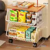 Estante de Almacenamiento para Cocina, Estante Móvil de Varias Capas para Snacks y Juguetes para Sala de Estar, Canasta para Encimera para Frutas, Verduras y Condimentos