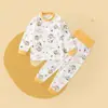 Nuevo modelo de primavera pantalones para recién nacidos conjunto para bebé pijamas de algodón puro leggings pantalones de otoño bebé algodón puro pantalones de otoño