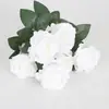 Buquê de rosas de simulação com 6 cabeças flores de segurar decoração de casa hotel jardim exterior flores artificiais flores de casamento atacado